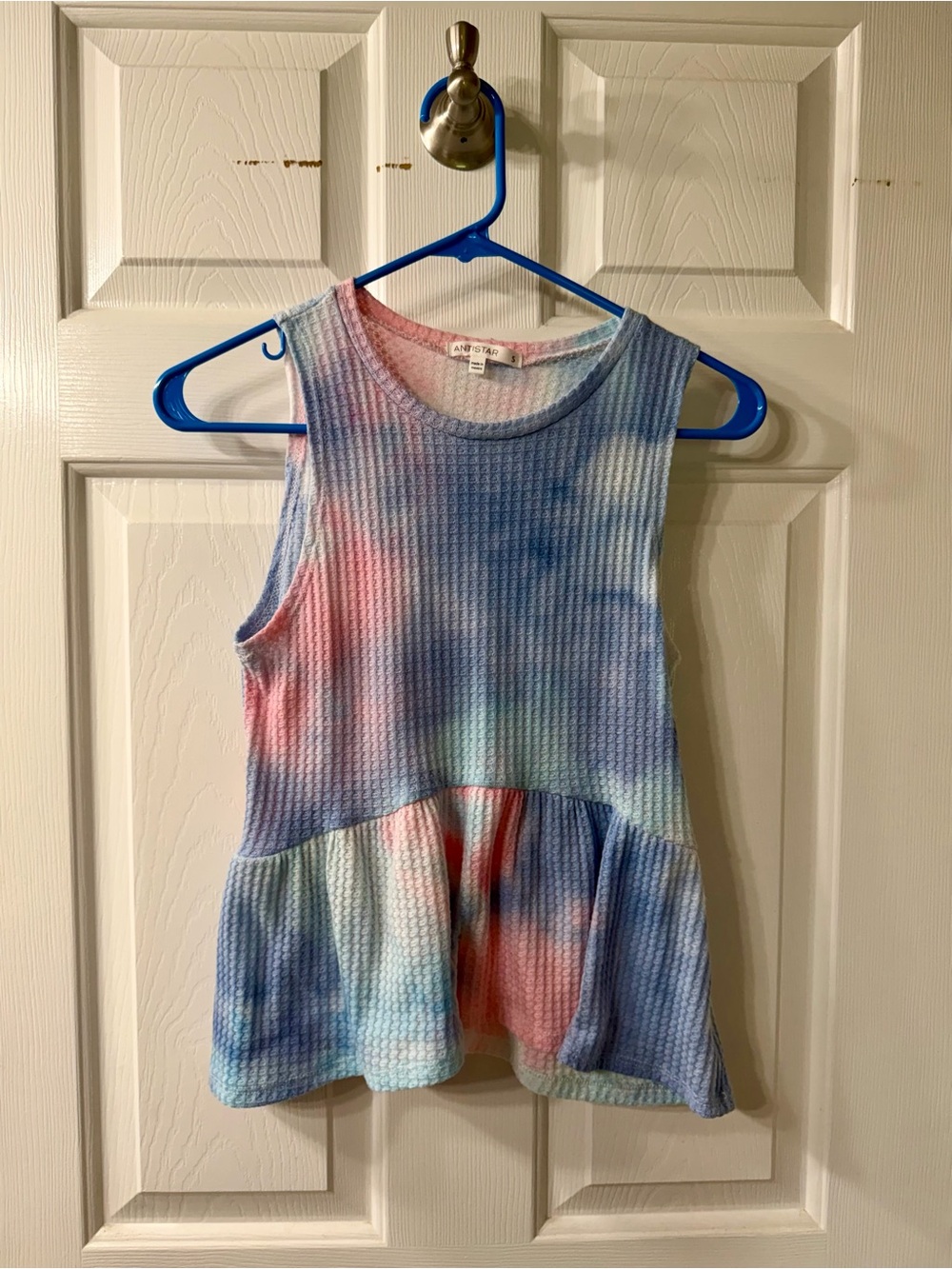Women’s Multicolor Tie-Dye Peplum Tank Top